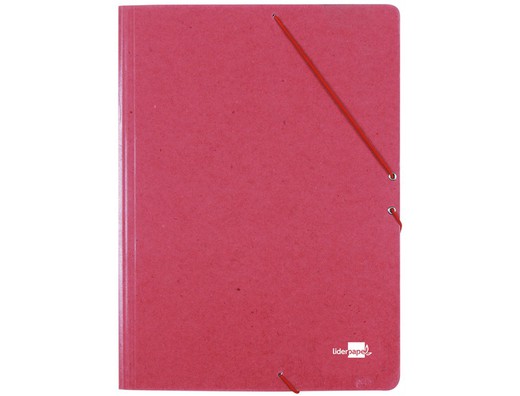 Carpeta Liderpapel Gomas Folio 3 Solapas Carton Prespan Roja Firpack