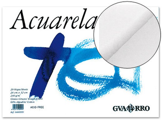Bloc Dibujo Acuarela Din A4 Encolado 23x32.5 Cm 20 H De 240 Gramos — Firpack