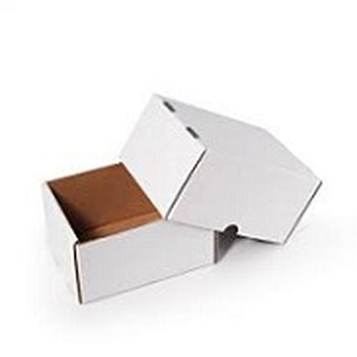 Caja de cartón telescópica blanca