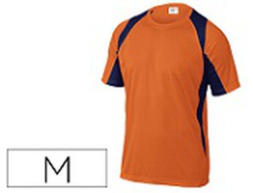 Camiseta DELTAPLUS Poliéster Manga Corta (Tallas M - 3XL) / Color Naranja - Azul