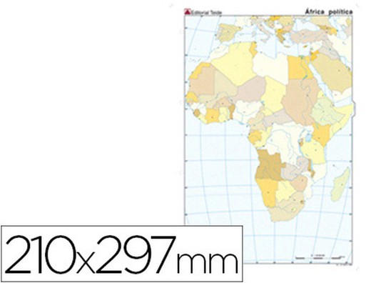 Mapa Mudo Color Din A4 Africa Politico