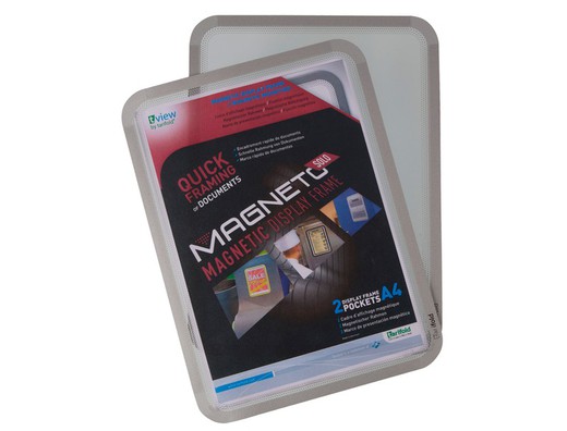 Marco Porta Anuncios Tarifold Magneto Din A4 Con 4 Bandas Magneticas En El  Dorso Color Negro Pack De 2 Unidades — Firpack