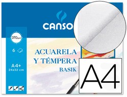 CANSON Basik Papel Acuarela 370g/Carpeta x6 Hojas/ Medidas A4+(24 x 32 –  LIMÓN ARTES