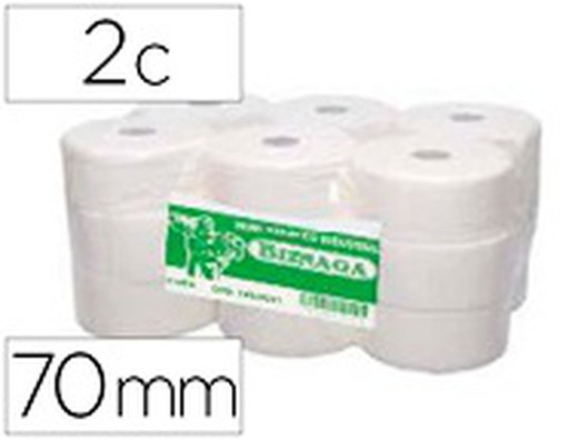 Papel Higiénico Jumbo 2/C Celulosa Blanca, 161 MT