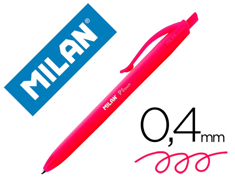 Boligrafo Milan P1 Retractil 1 Mm Touch Rojo — Firpack