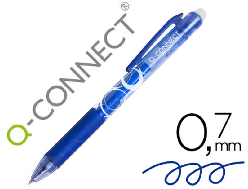 Boligrafo Q-Connect Retractil Borrable 0,7 Mm Color Azul — Firpack