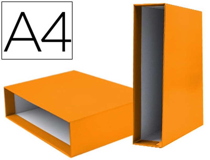 Caja Archivador Liderpapel De Palanca Carton Din-A4 Documenta Lomo 82mm  Color Naranja — Firpack