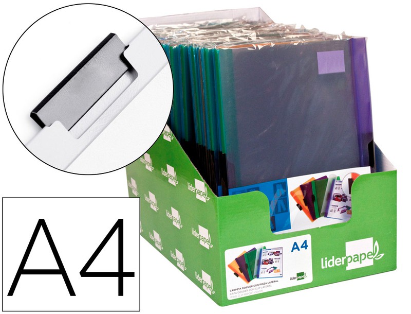 Carpeta Liderpapel Dossier Broche Polipropileno Din A4 Pack De 4 Colores  Surtidos — Firpack
