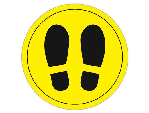 Circulo De Señalizacion Adhesivo Apli Para Suelo Pvc 100 Mc Pies Color Amarillo/Negro Diametro 30 Cm