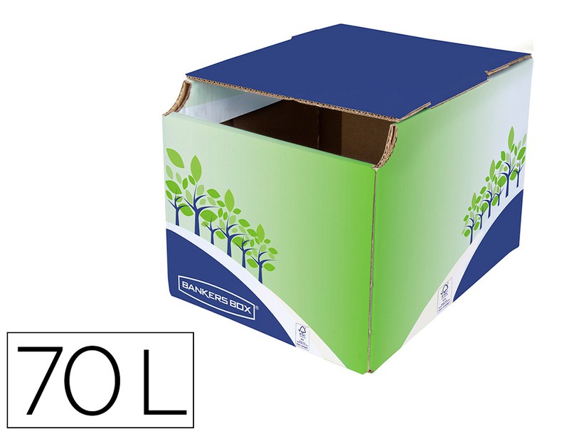 Contenedor Papelera Reciclaje Fellowes Sobremesa Carton 100% Reciclado  Montaje Manual Entrada Frontal Y Tapa — Firpack