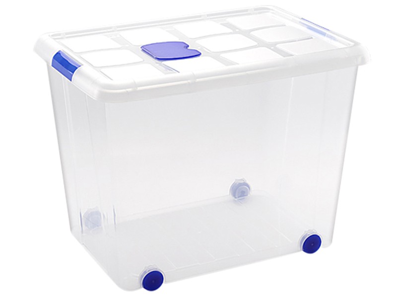 Contenedor Plastico Plasticforte 86 Litros N 8 Transparente Con Tapa  470x620x450 Mm — Firpack