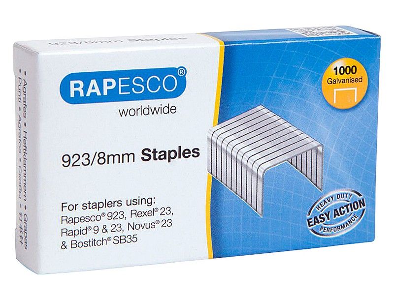 Rapesco 923/20mm Heavy Duty Staples - Box Of 1000 Galvanised Staples For Heavy Duty Staplers - View #2