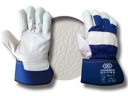 Guantes Piel De Flor Y Lona / Mod. Bravo-E