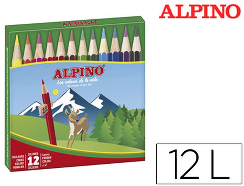 Lapices De Colores Alpino 652 Caja De 12 Colores Cortos — Firpack