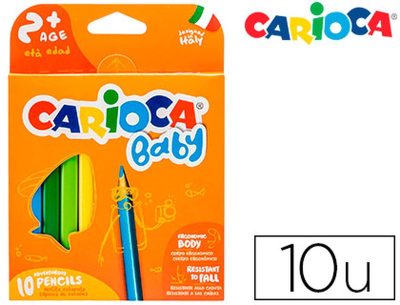 Lapices De Colores Carioca Baby 2 Años Caja De 10 Colores Surtidos — Firpack