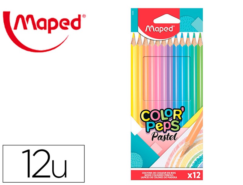 Lapices de colores maped color peps caja de 12 colores pastel surtidos —  Firpack