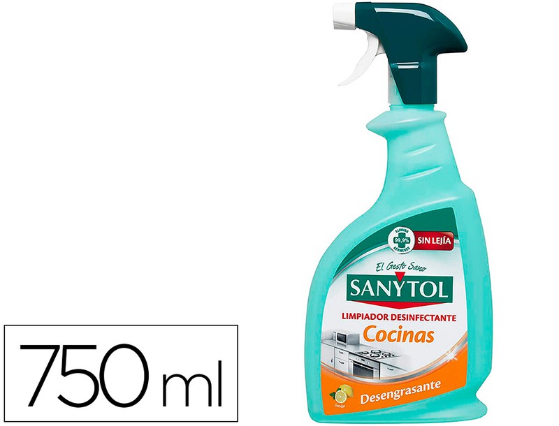 Limpiador Desinfectante Sanytol Para Cocinas Con Pistola Pulverizadora Bote  De 750 Ml