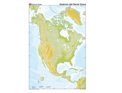 Mapa Mudo Color Din A4 America Del Norte Fisico
