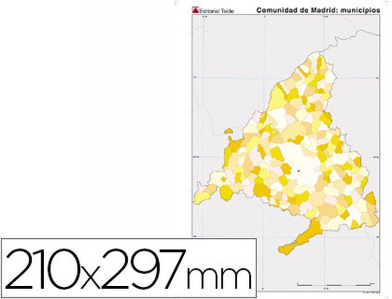 Mapa Mudo Color Din A4 Madrid Politico — Firpack 7835