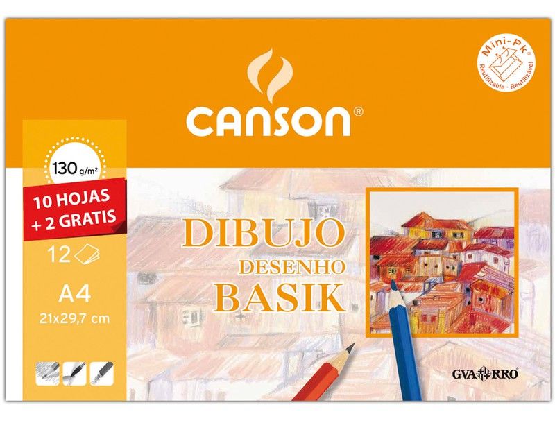 Papel Dibujo Basik 240x320 Din A4 + 130 Gr. Con Recuadro -Minipack De ...