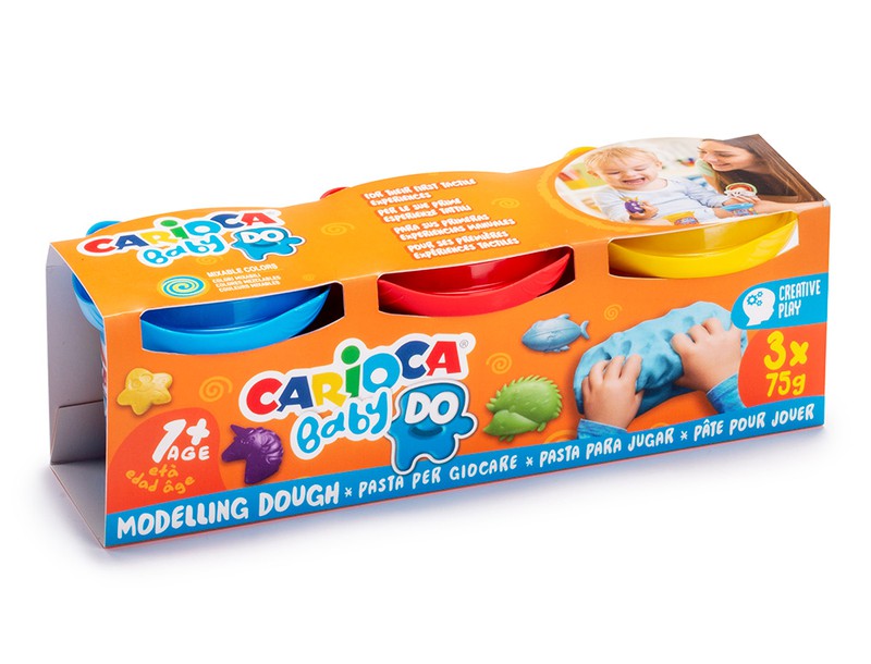 Pasta De Modelar Carioca Baby Dough Bote 75 G Set De 3 Colores Surtidos —  Firpack