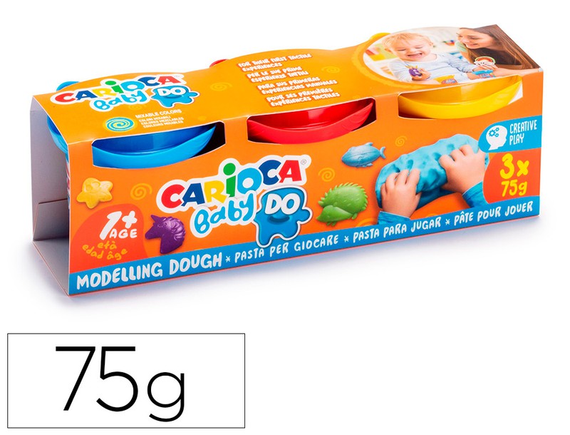 Pasta De Modelar Carioca Baby Dough Bote 75 G Set De 3 Colores Surtidos —  Firpack