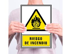 Pictograma Archivo 2000 Riesgo De Incendio Pvc Amarillo Luminiscente 210x297 Mm