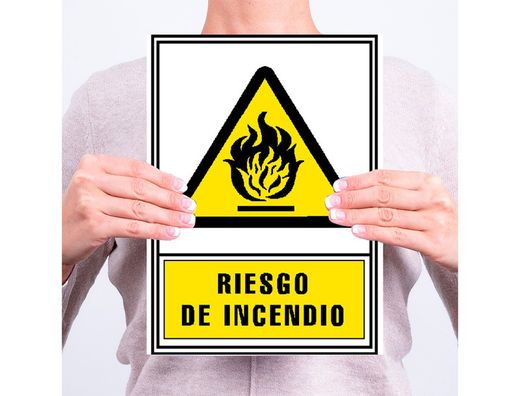 Pictograma Archivo 2000 Riesgo De Incendio Pvc Amarillo Luminiscente 210x297 Mm