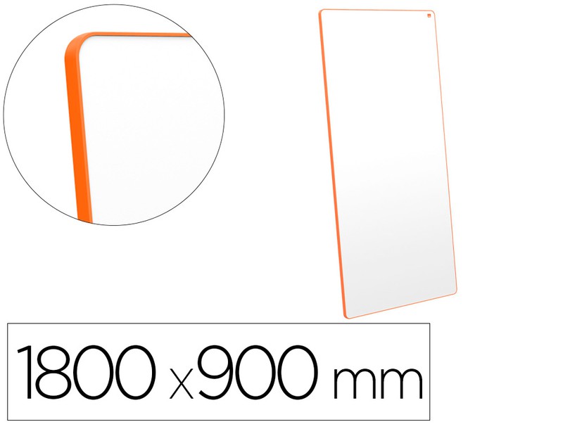 Pizarra Blanca Move&Meet Extraible Y Portatil Marco Naranja Doble Magnetica 1800x900 Mm —
