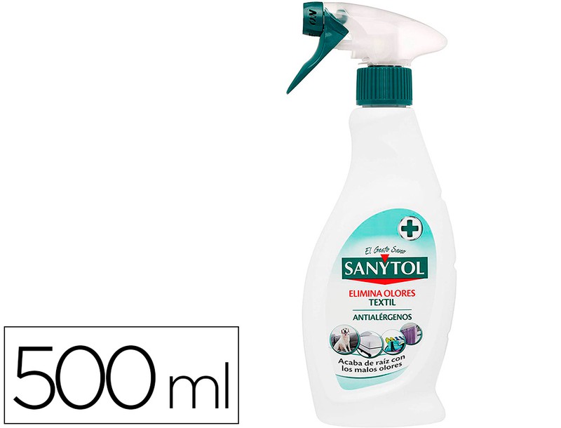 Compra Quitaolor desinfectante sanytol para textil con pulverizador bote de  500 ml