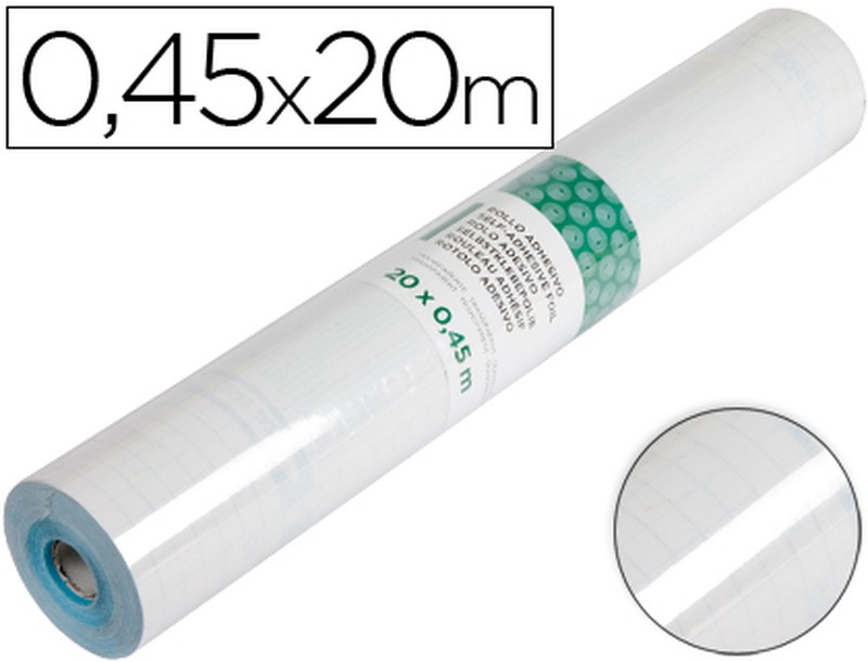 Rollo de Lamina Pvc Adhesivo 0,45X20 Transparente. Rollo adhesivo