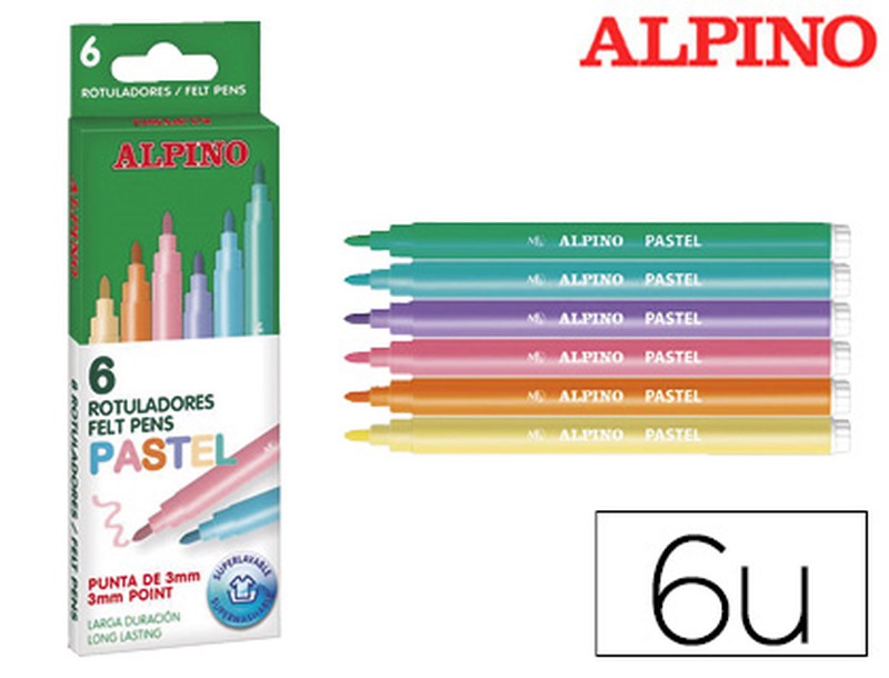Rotulador Alpino Standard Pastel Caja De 6 Colores Surtidos — Firpack