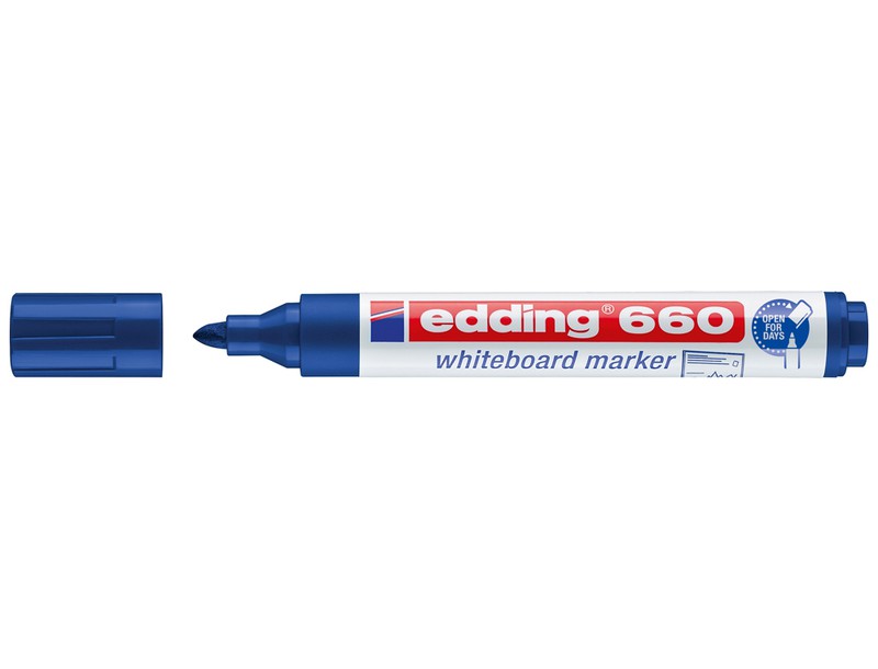 Rotulador Edding Para Pizarra Blanca 660 Color Azul Punta Redonda 1,5-3 Mm  Recargable — Firpack