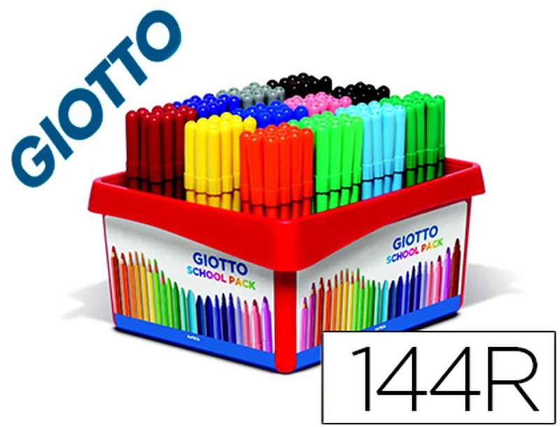 Rotulador giotto turbo color school pack de 144 unidades 12 colores x 12  unidades en