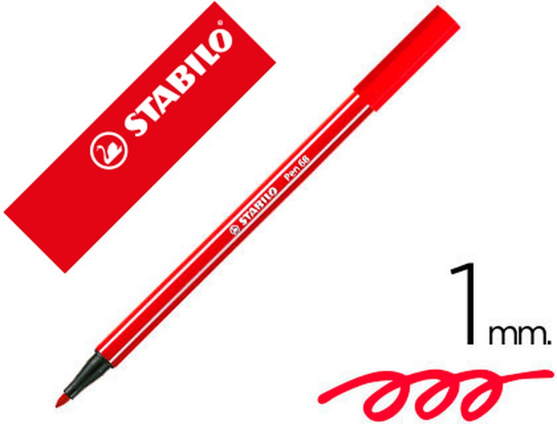 Rotulador Stabilo Acuarelable Pen 68 Rojo Carmin 1 Mm — Firpack