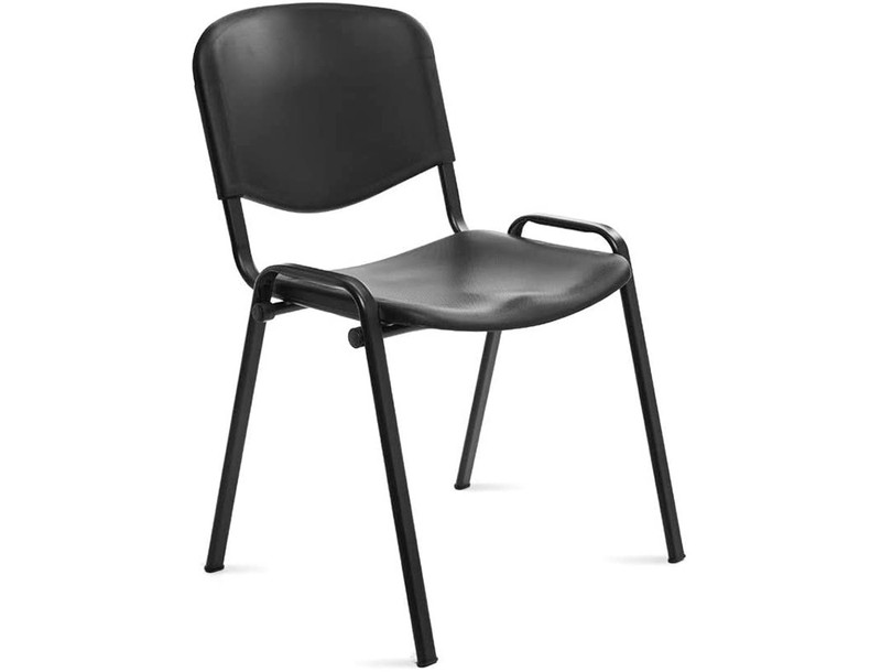 Silla Rocada Confidente Estructura Metalica Respaldo Y Asiento En Polimero Color Negro Firpack