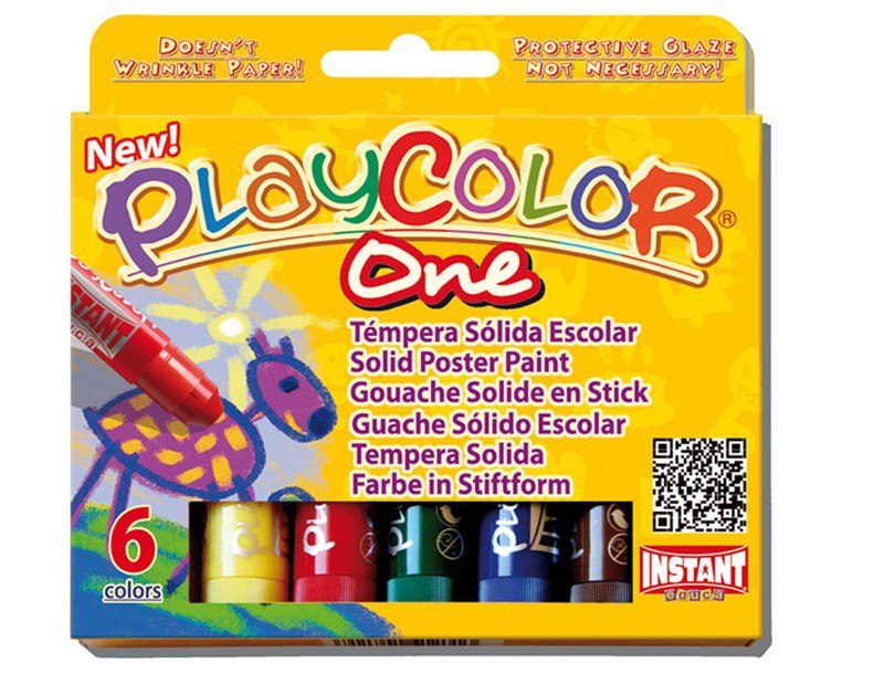 Tempera Solida En Barra Playcolor Escolar Caja De 6 Colores Surtidos